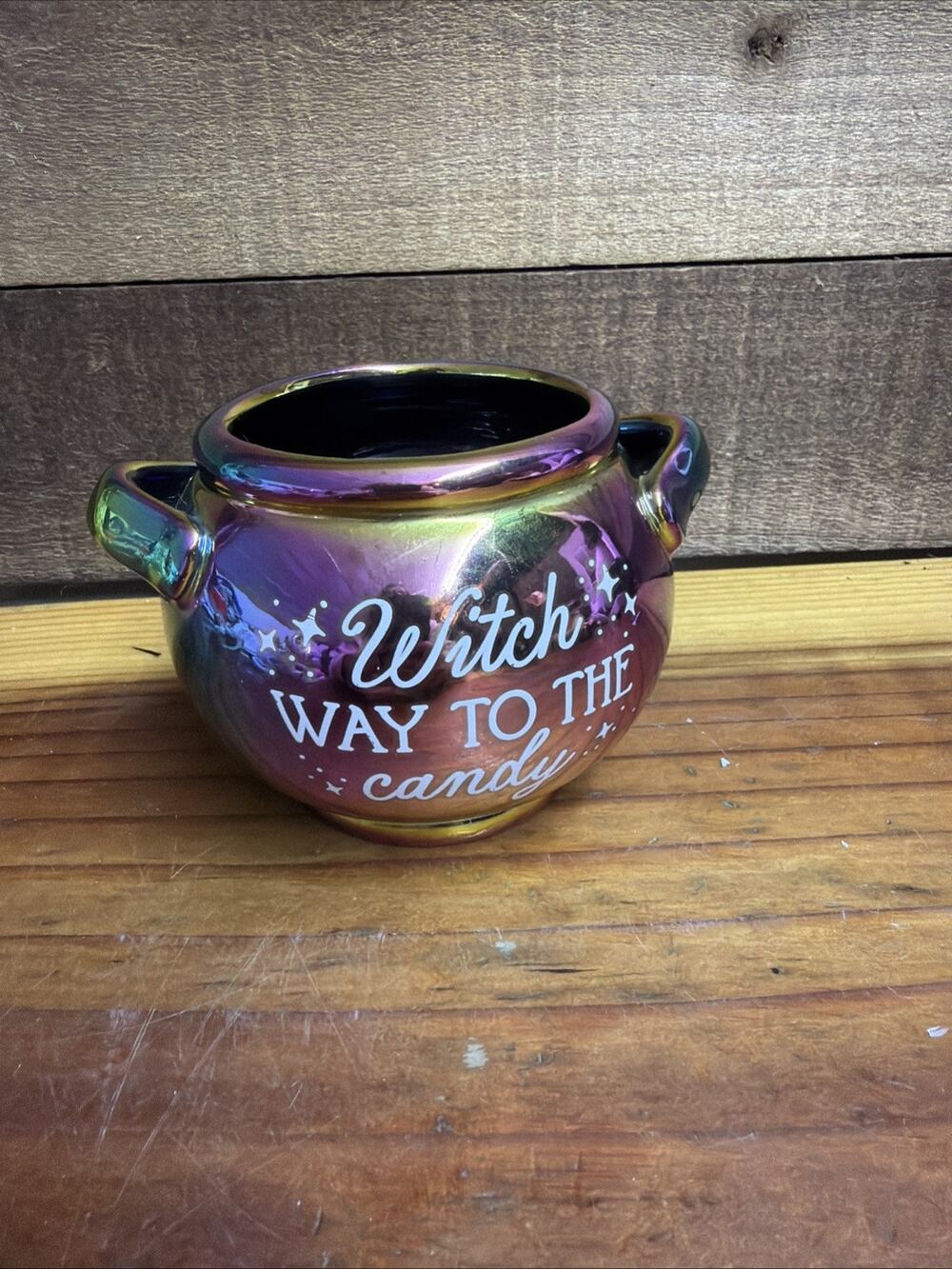 Burton + Burton Iridescent Halloween Cauldron Candy Bowl